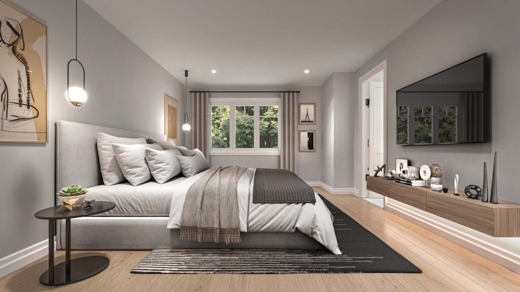 Primary bedroom interior rendering