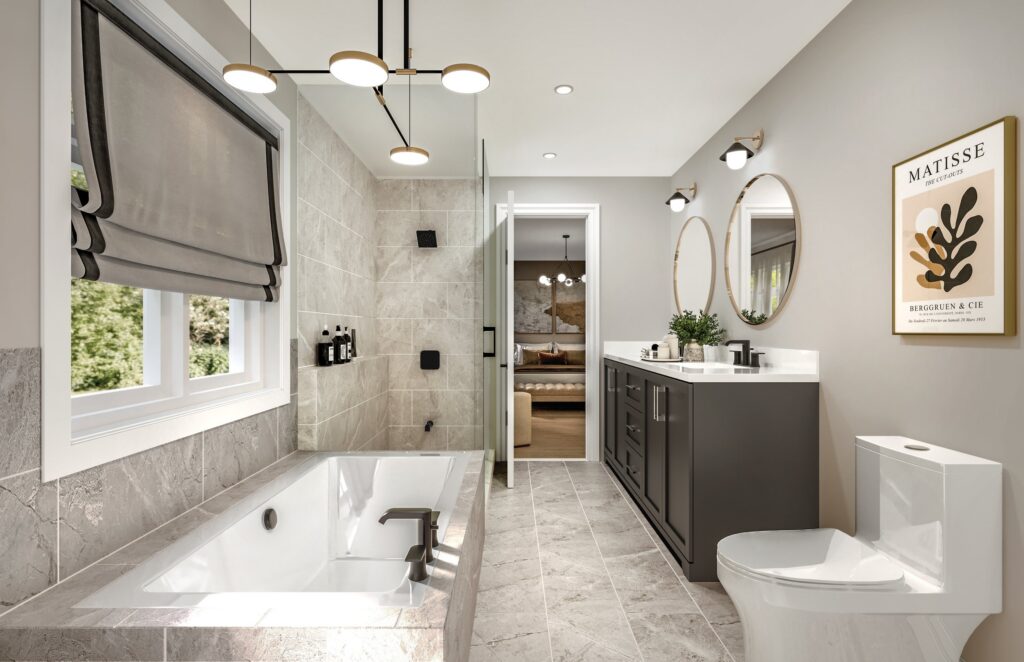 Primary ensuite bathroom rendering